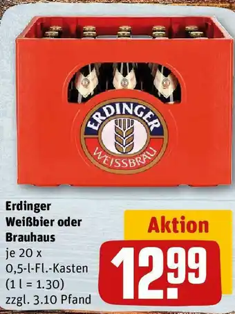 REWE Erdinger Weißbier oder Brauhaus 20x0,5 L Fl. Angebot