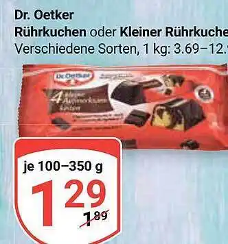 Globus Dr. oetker rührkuchen oder kleiner rührkuchen Angebot