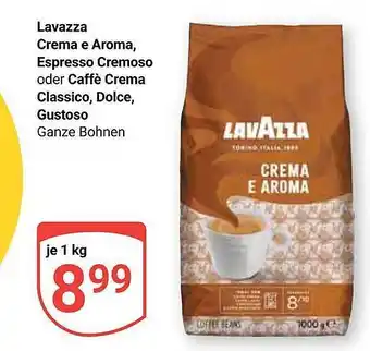 Globus Lavazza crema e aroma, espresso cremoso oder caffè crema classico, dolce, gustoso Angebot