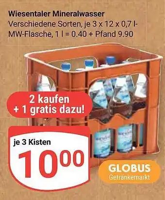 Globus Wiesentaler mineralwasser Angebot