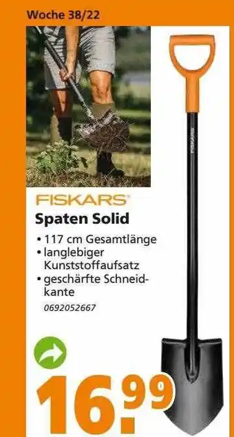 Globus Baumarkt Fiskars spaten solid Angebot