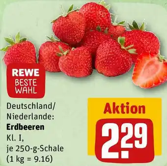 REWE Erdbeeren 250 g Schale Angebot