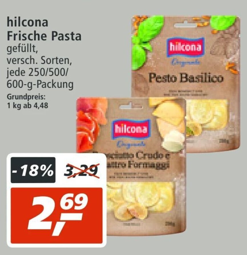 hilcona Frische Pasta 250/500/600g Angebot bei mein real