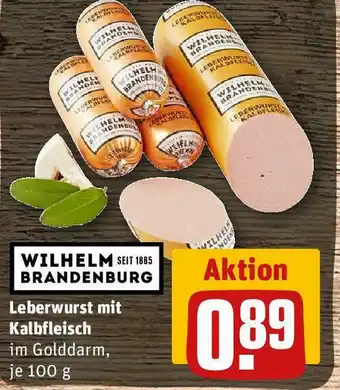 REWE Leberwurst mit Kalbfleisch 100 g Angebot