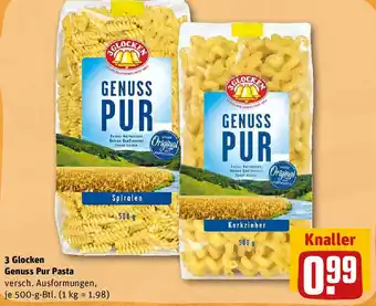 REWE 3 Glocken Genuss Pur Pasta 500g Btl. Angebot