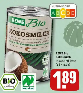 REWE Rewe Bio Kokosmilch 400 ml Dose Angebot