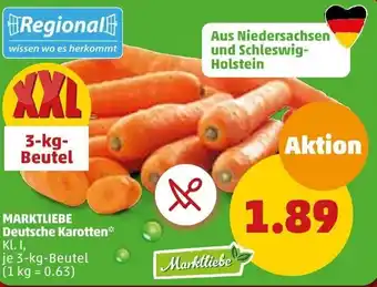 PENNY Marktliebe Deutsche Karotten 3 kg Beutel Angebot