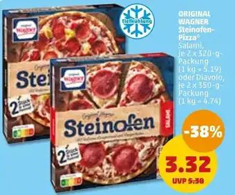 PENNY Original Wagner Steinofen Pizza 2x320 g Packung Angebot