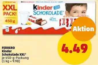 PENNY Ferrero Kinder Schokolade XXL 450 g Packung Angebot