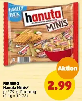 PENNY Ferrero Hanuta Minis 279 g Packung Angebot