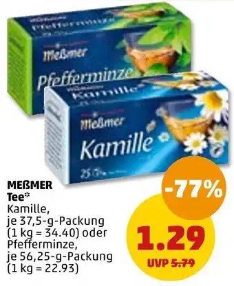 PENNY Meßmer Tee 37,5-56,25 g Packung Angebot