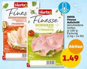 PENNY Herta Finesse Aufschnitt 100 g Packung Angebot