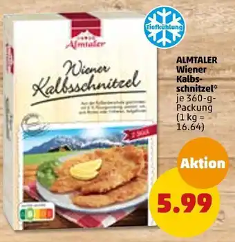 PENNY Almtaler Wiener Kalbsschnitzel 360 g Packung Angebot