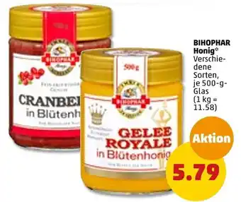 PENNY Bihophar Honig 500 g Glas Angebot