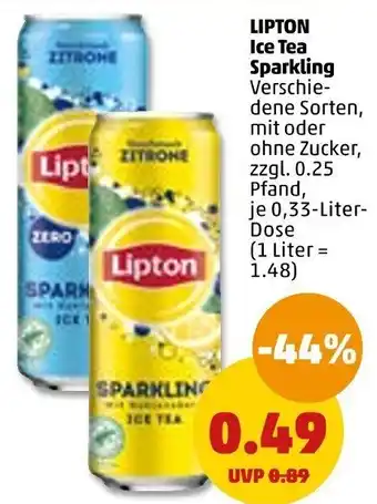 PENNY Lipton Ice Tea Sparkling 0,33 Liter Dose Angebot