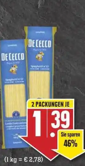 Scheck-in-Center De cecco Angebot