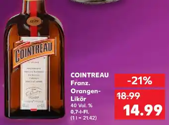 Kaufland Cointreau Franz. Orangen Likör 0,7 L-Fl. Angebot