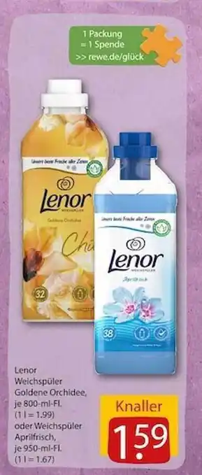 REWE Lenor weichspuler goldene orchidee oder weichspuler aprilfrisch Angebot