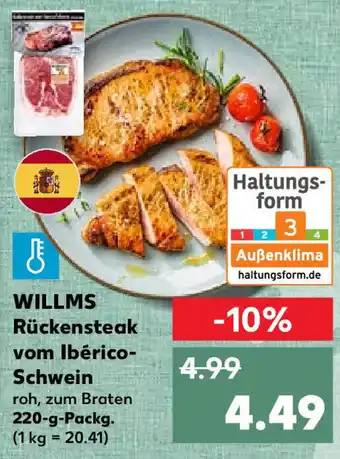 Kaufland Willms Rückensteak vom Ibérico Schwein 220 g Packg. Angebot