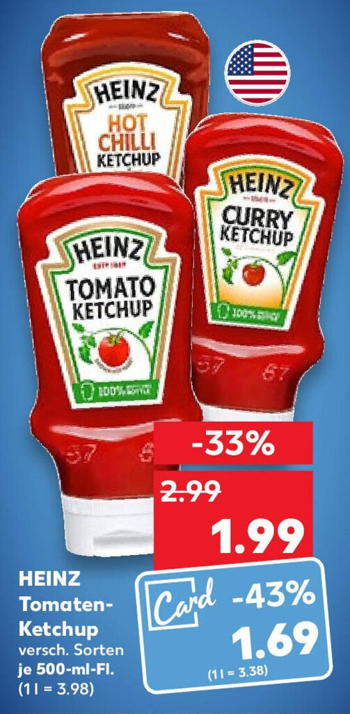 Heinz Tomaten Ketchup 500 ml Fl. Angebot bei Kaufland