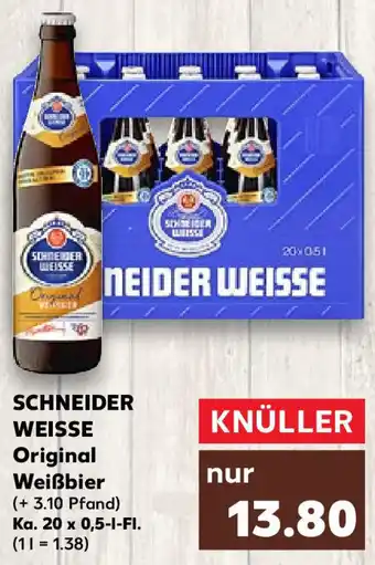 Kaufland Schneider Weisse Original Weißbier Ka. 20x0,5 L-Fl. Angebot