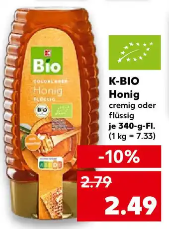 Kaufland K-Bio Honig 340 g Fl. Angebot