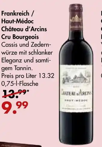 Galeria Markthalle Frankreich/ Haut-Médoc Château d'Arcins Cru Bourgeois 0,75L Angebot