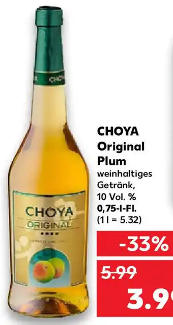 Kaufland Choya Original Plum 0,75 L-Fl. Angebot