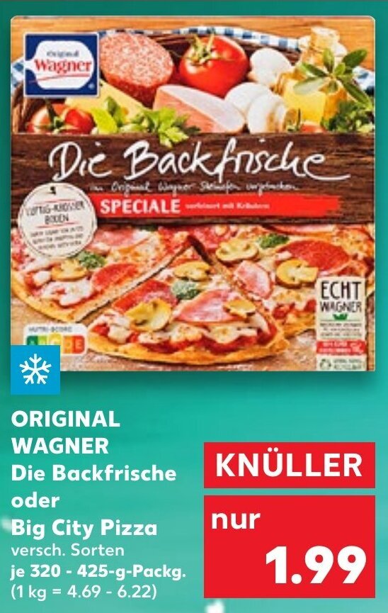 Original Wagner Die Backfrische oder Big City Pizza 320425 g Packg