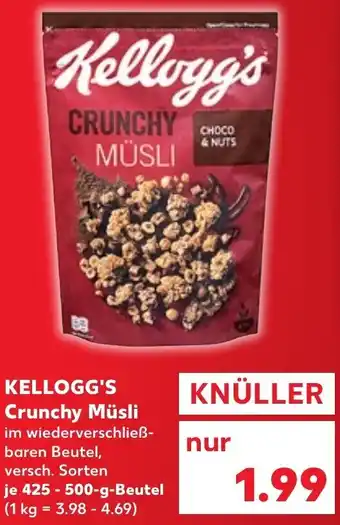 Kaufland Kellogg's Crunchy Müsli 425-500 g Beutel Angebot