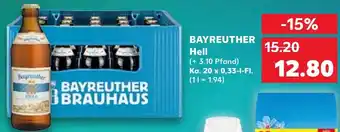 Kaufland Bayreuther Hell 20x0,5 L-Fl. Angebot