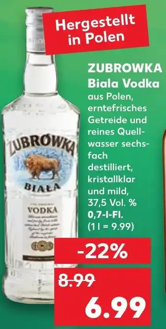 Kaufland Zubrowka Biala Vodka 0,7 L-Fl. Angebot