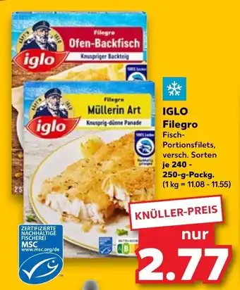 Kaufland Iglo Filegro 240-250 g Packg. Angebot