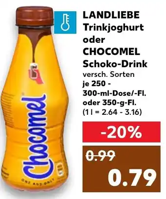 Kaufland Landliebe Trinkjoghurt oder Chocomel Schoko Drink 250-300 ml Dose/Fl. oder 350 g Fl. Angebot