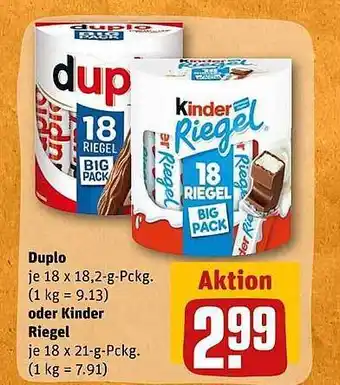 REWE Kaufpark Duplo oder kinder riegel Angebot