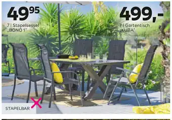 Mömax Stapelsessel Bon 1 oder Gartentisch Kuba Angebot