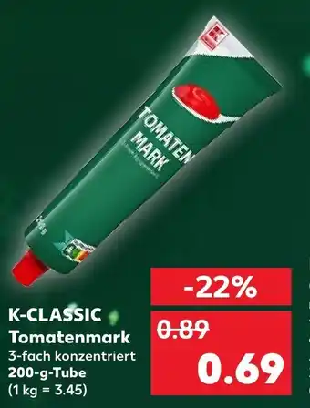 Kaufland K-Classic Tomatenmark 200 g Tube Angebot