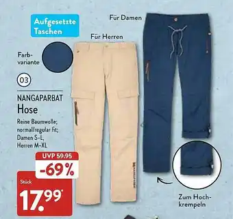 Aldi Nord Nangaparbat hose Angebot