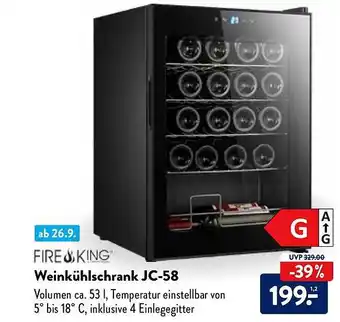 Aldi Nord Fire king weinkühlschrank jc-58 Angebot