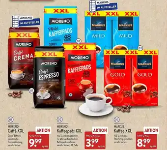 Aldi Nord Moreno caffè, kaffeepads xxl oder markus kaffee xxl Angebot