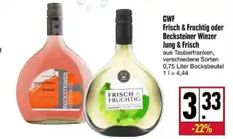 Kupsch Gwf frisch & fruchtig oder becksteiner winzer jung & frisch Angebot