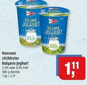 Markant Hansano stichfester bulgaria joghurt Angebot