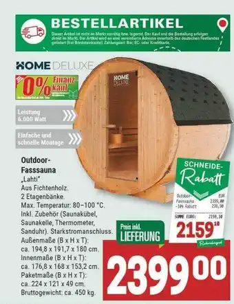 Marktkauf Outdoor fasssauna lahti Angebot