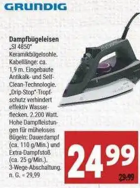 Marktkauf Grundig dampfbügeleisen si4850 Angebot