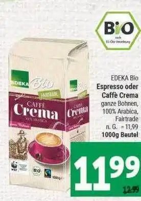 Marktkauf Edeka bio espresso oder caffè crema Angebot