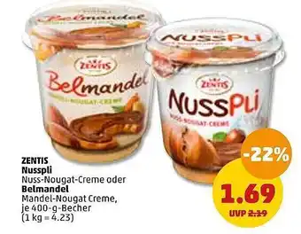 PENNY Zentis nusspli oder belmandel Angebot