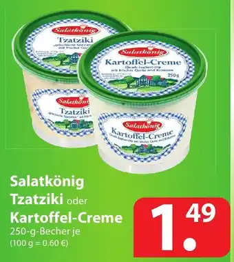 Famila Nord Ost Salatkönig Tzatziki oder Kartoffel Creme 250g Becher Angebot