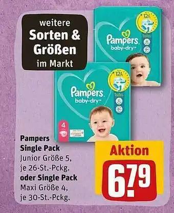 REWE Kaufpark Pampers single pack oder single pack Angebot