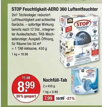 V Markt Stop feuchtigkeit-aero 360 luftentfeuchter Angebot