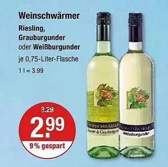 V Markt Weinschwärmer riesling, grauburgunder oder weißburgunder Angebot